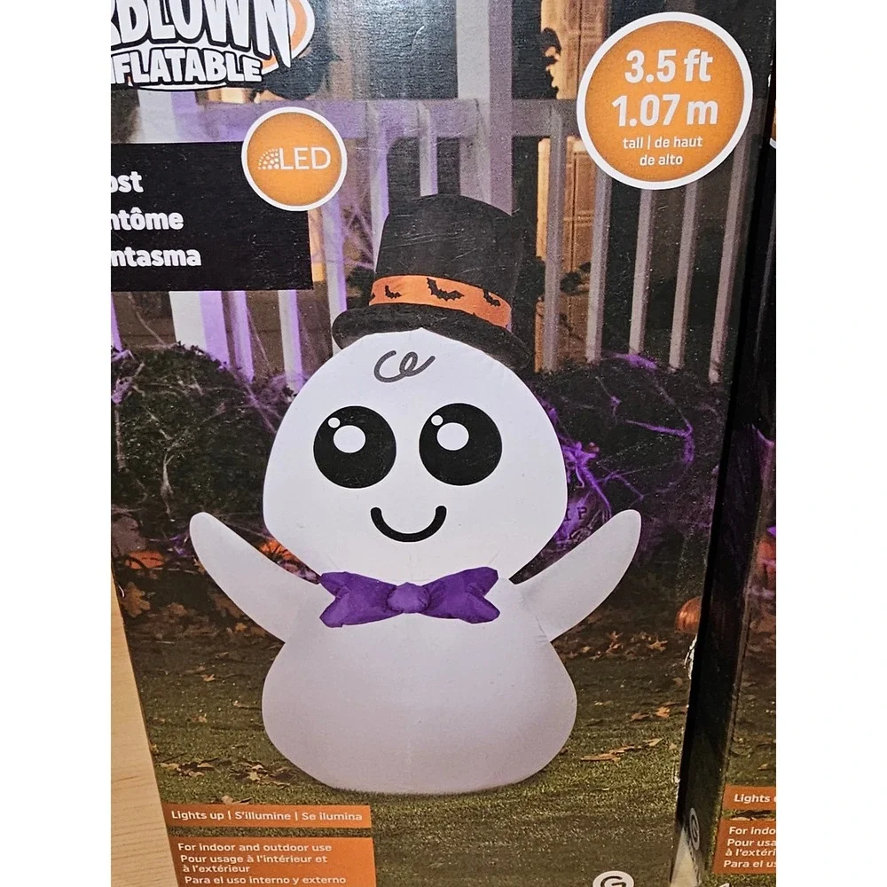 Set Of 2 NIB Gemmy 3.5FT Halloween Airblown‎ Inflatables Ghost & Sleep Gator New